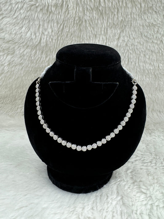 "White Stone Necklace & Earring set" Product code - 6600