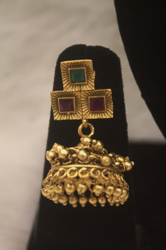 "Antique Gold-Plated Necklace & Earring Set" Product code - 6178