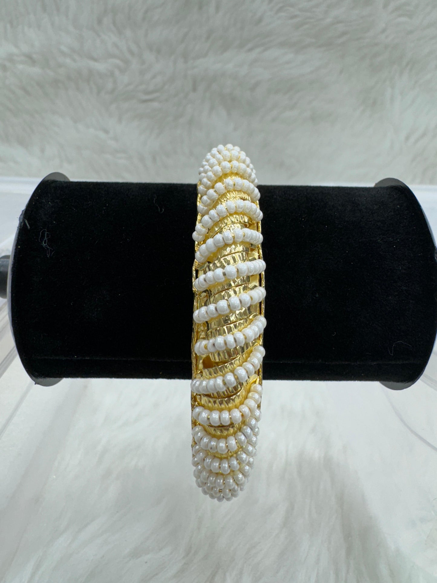 "Antique Gold-Plated Pearl Bangles" Product code - 6236