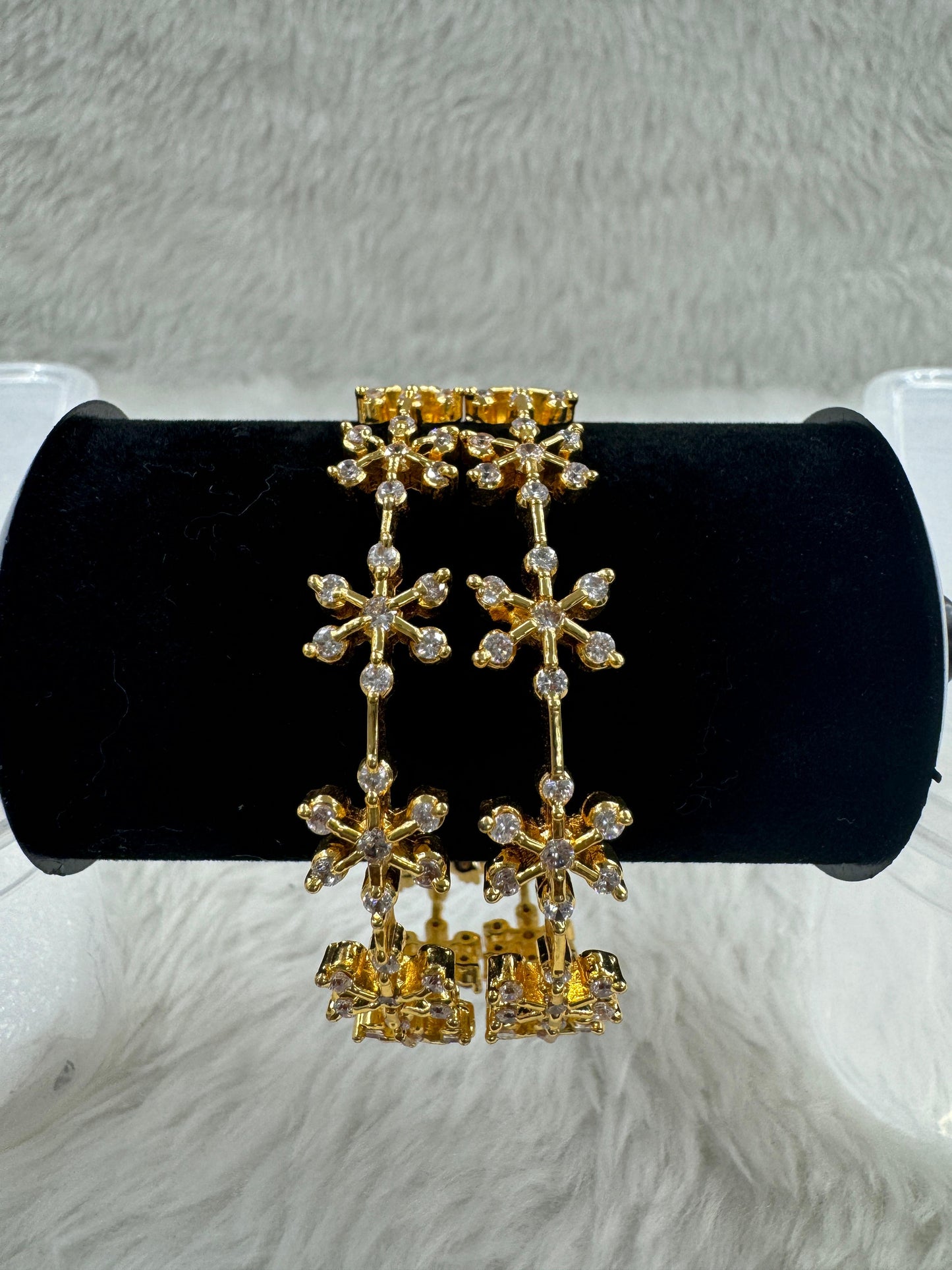 "Antique Gold-Plated AD Stone Bangles" Product " Product code - 6672