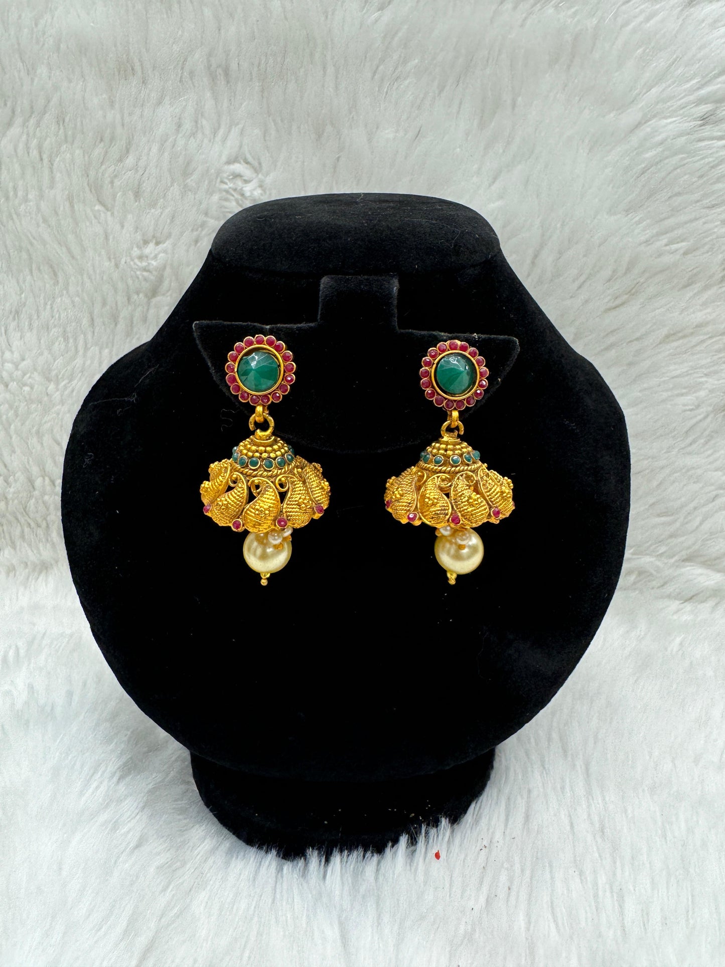 "Beautiful Gold-Plated With Multi stone Jimikki" Product code - 6162