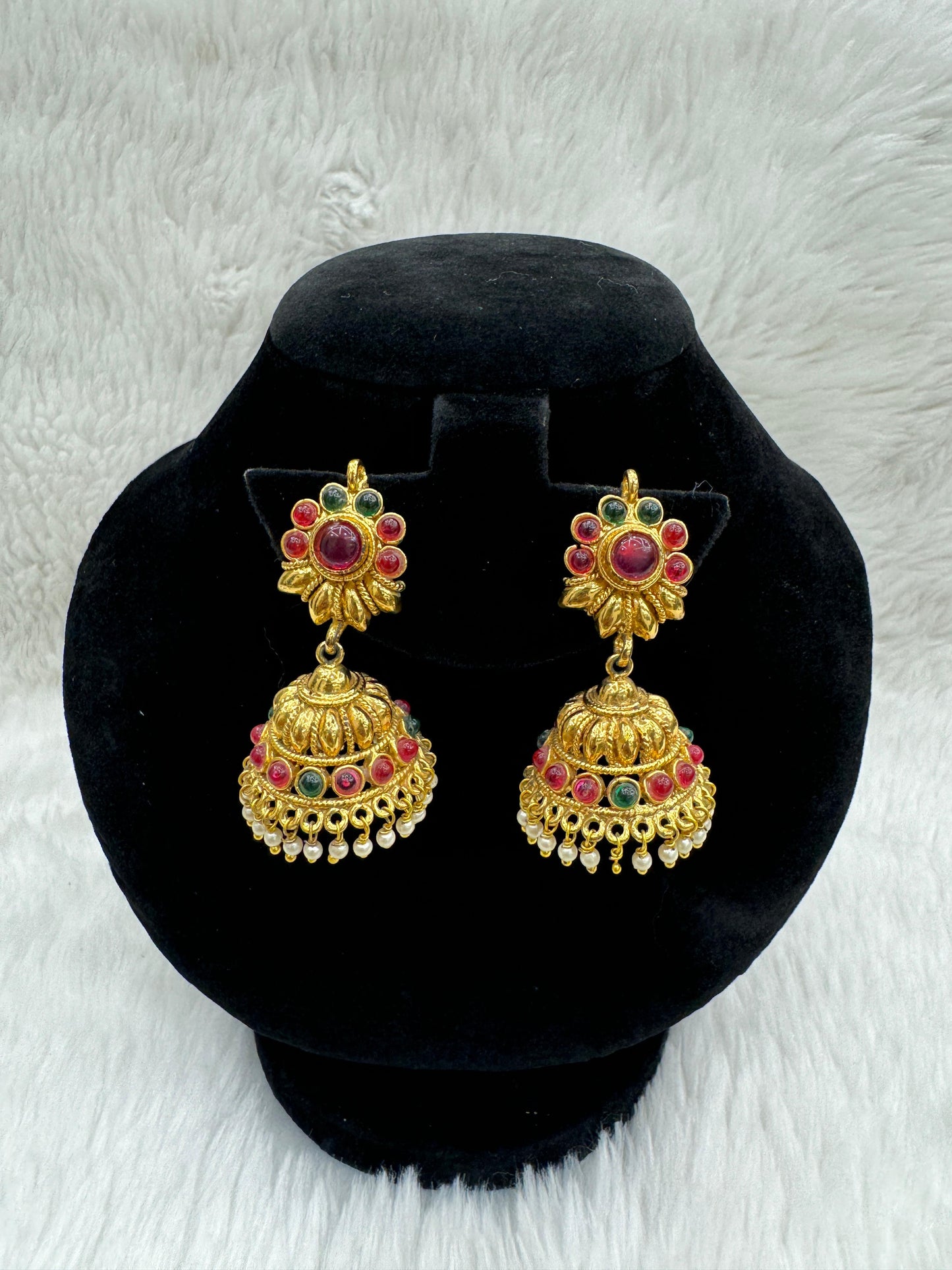 "Beautiful Gold-Plated With Multi stone Jimikki" Product code - 6143