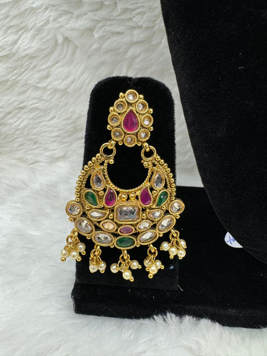 "Antique Kundan Temple Necklace & Jhumka Set" Product code- 6185