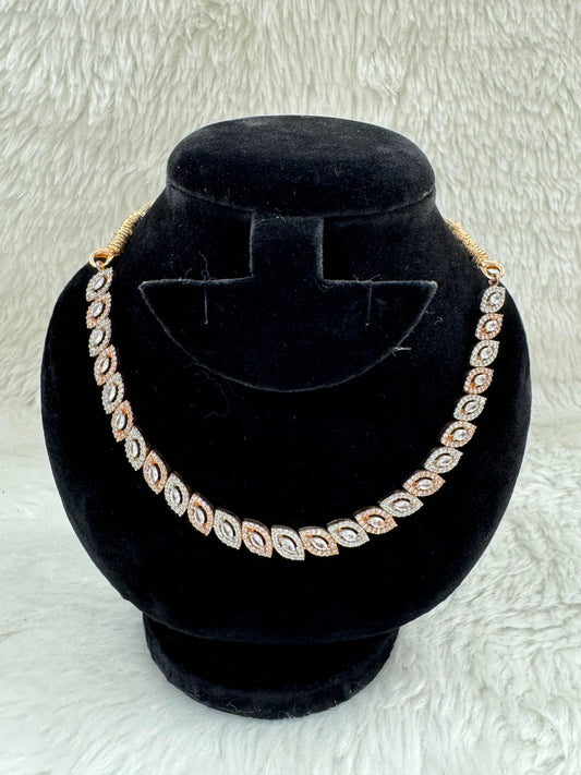 "White Stone Necklace & Earring Set" Product code - 6038