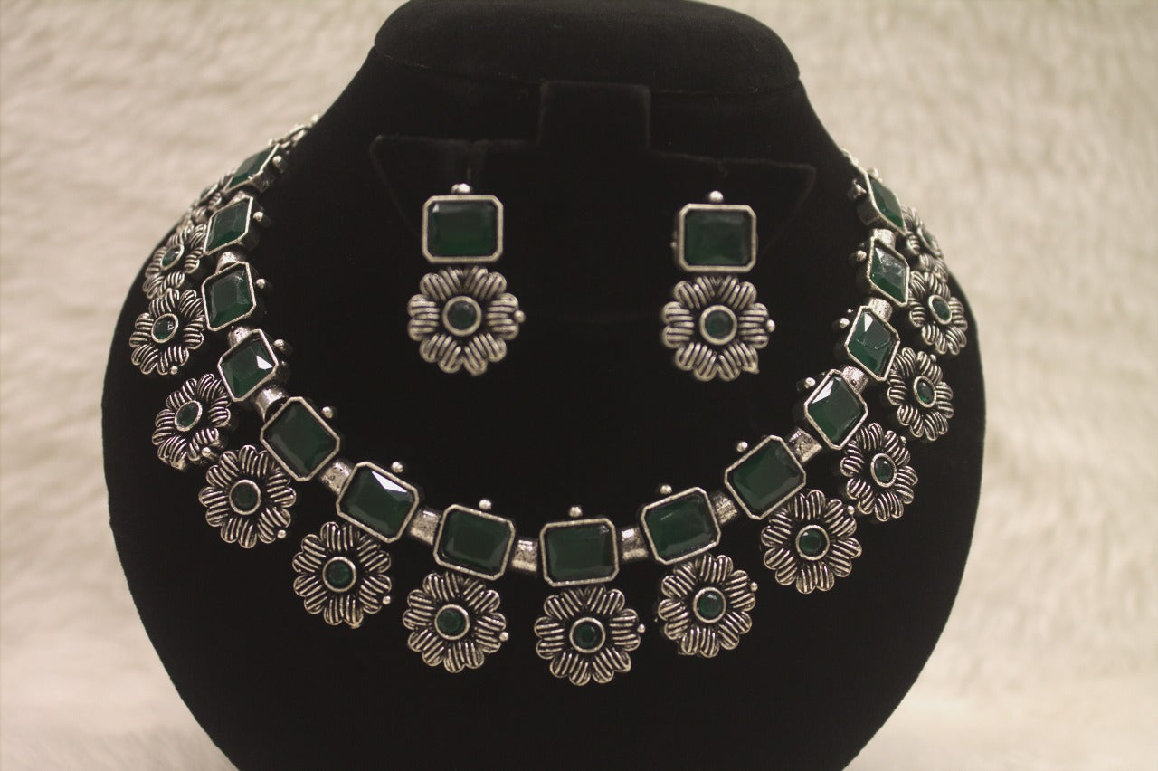 "Oxidised Jewellery Necklace & Earring set" Product code - 6191