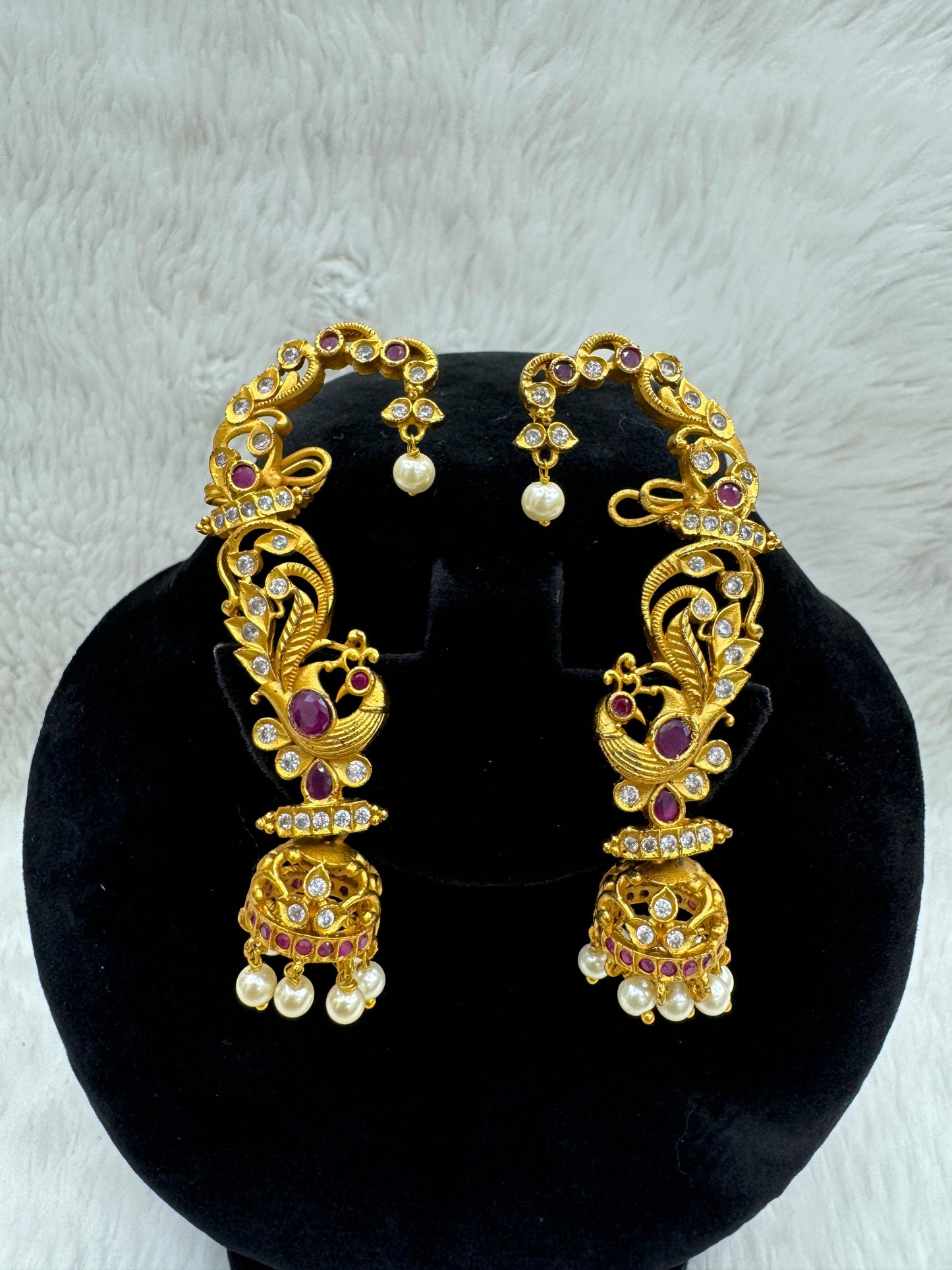 "Beautiful Matte Gold-Plated With Pearl Jimikki" Product code - 6165