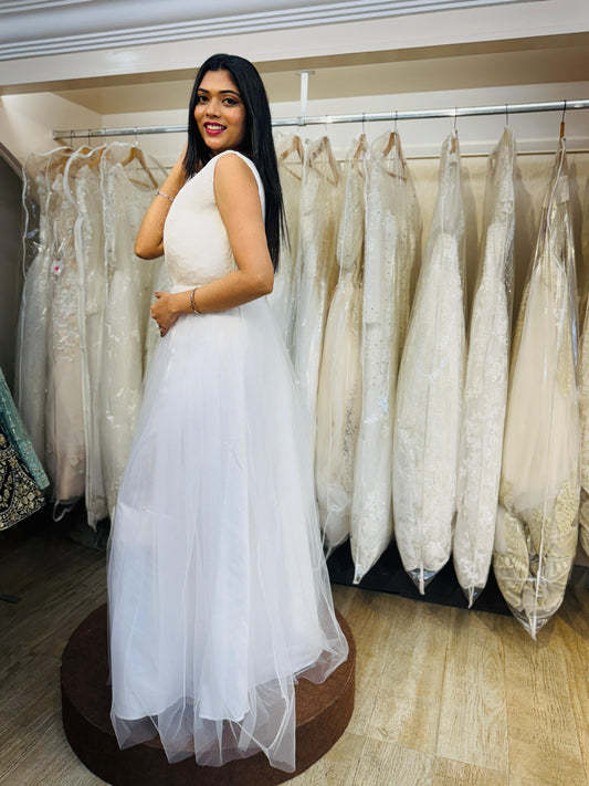 "Imperial Grace Bridal Ball Gown with Embroidered Lace & Without Sleeve" Product code - 2103