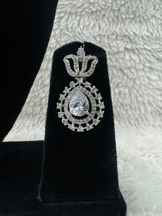 Elegant Crystal Statement Necklace & Matching Earrings Set- 7483