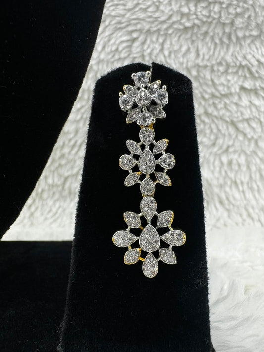 Elegant Floral CZ Necklace & Earrings Set -7473