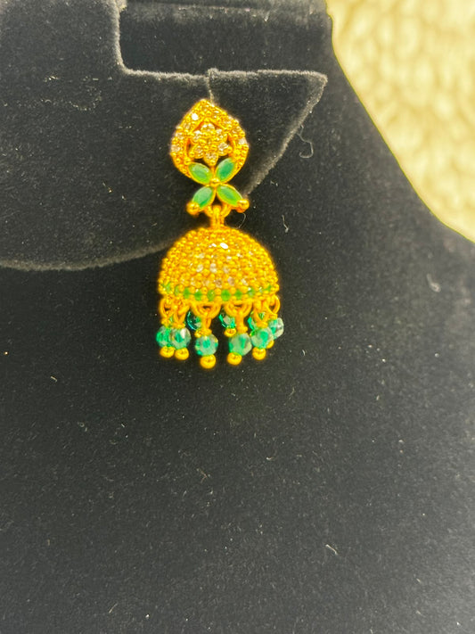 ElegantDiamond style Jhumka set - 7255