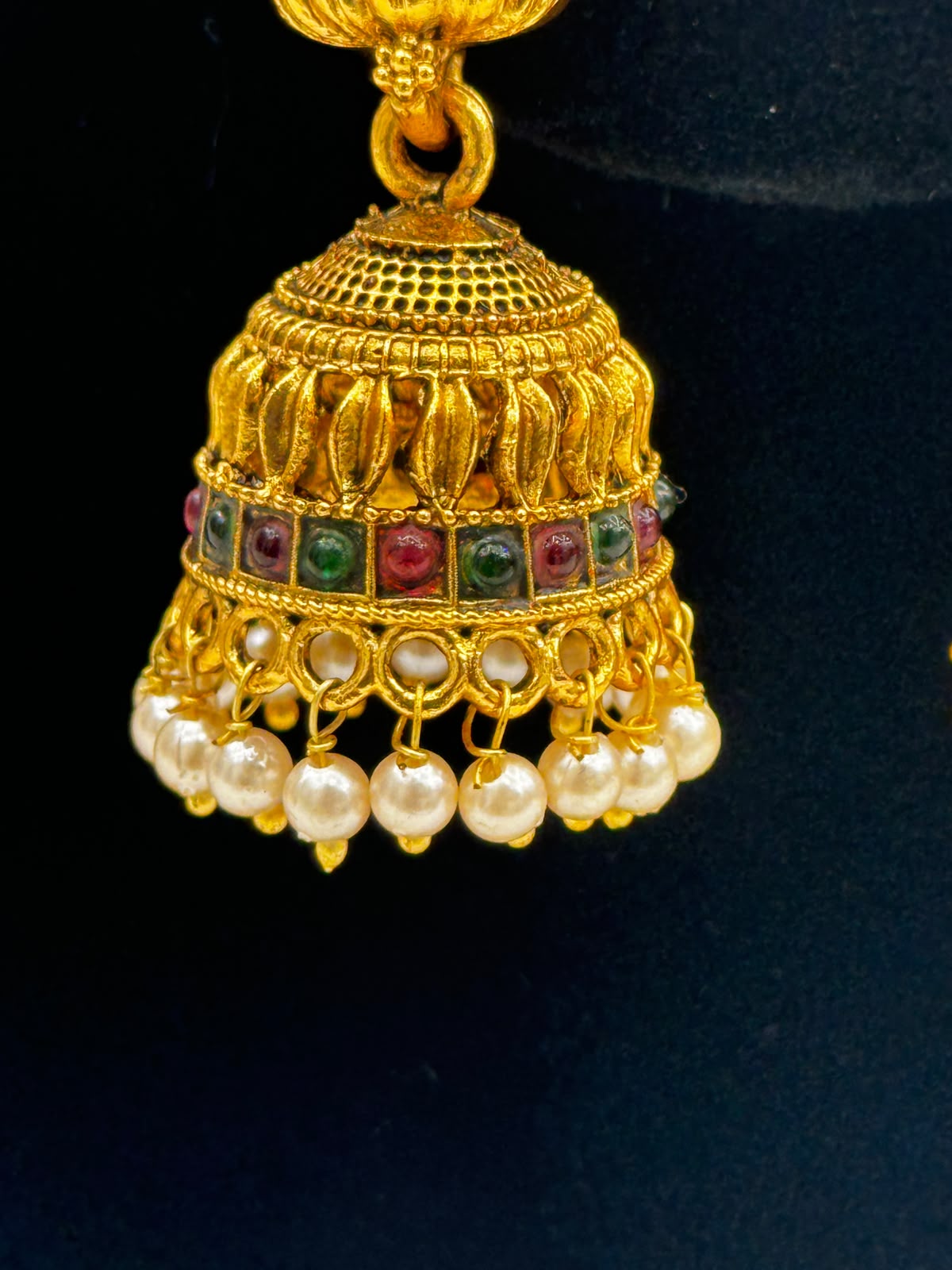 Traditional Gold Plated Pearl Jhumka Earring -7198
