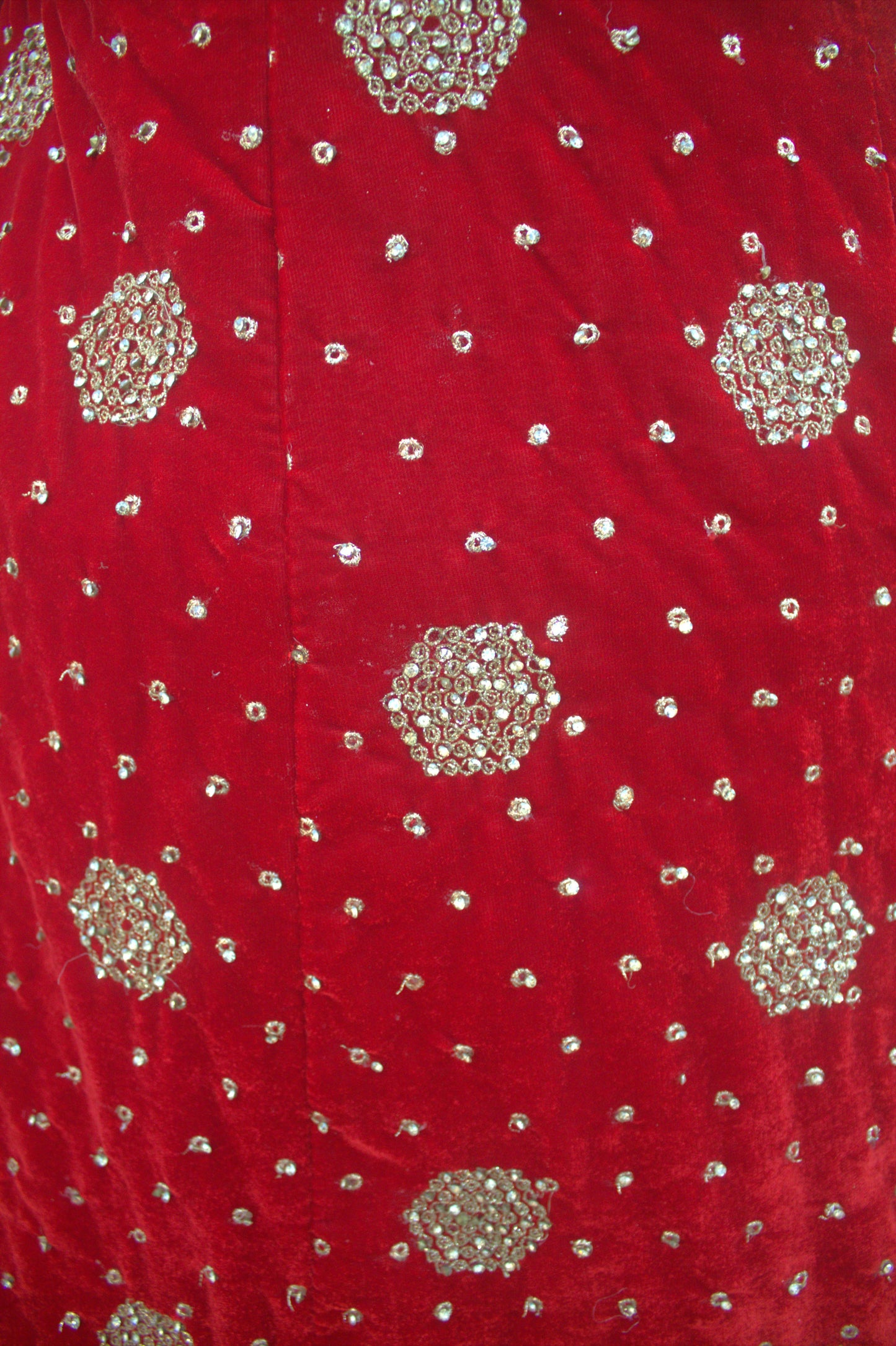 “Crimson Red Velvet Bridal Lehenga with Intricate Zari & Sequin Embroidery” Product code-1226