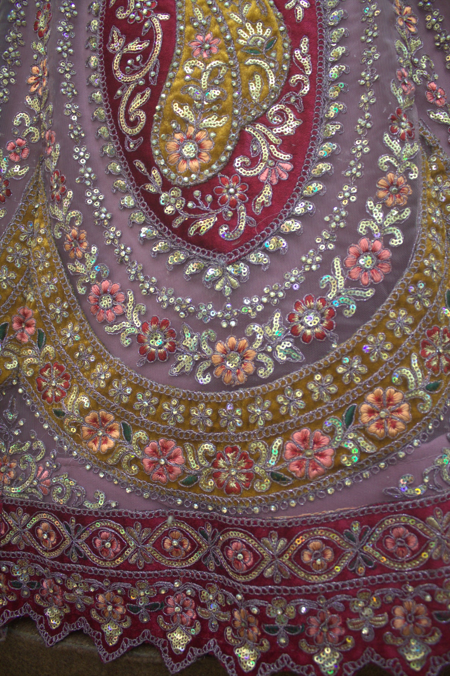 “Rose Pink Velvet Bridal Lehenga with Paisley Motifs & Heavy Zari Embroidery” Product code-1095