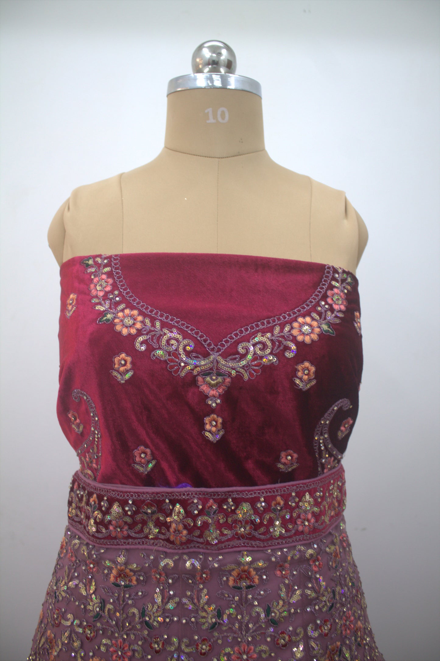 “Rose Pink Velvet Bridal Lehenga with Paisley Motifs & Heavy Zari Embroidery” Product code-1095