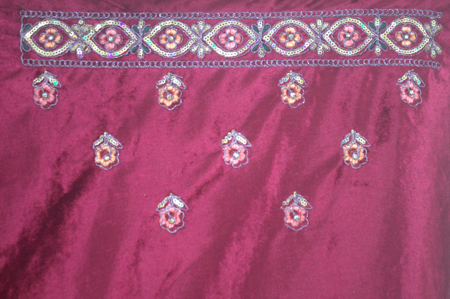 “Rose Pink Velvet Bridal Lehenga with Paisley Motifs & Heavy Zari Embroidery” Product code-1095