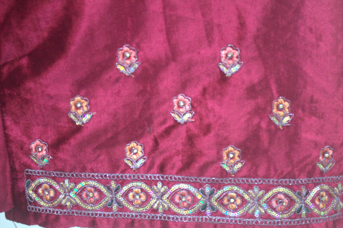 “Rose Pink Velvet Bridal Lehenga with Paisley Motifs & Heavy Zari Embroidery” Product code-1095