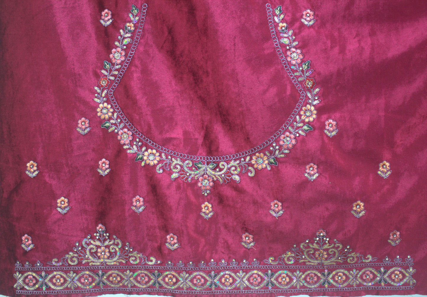 “Rose Pink Velvet Bridal Lehenga with Paisley Motifs & Heavy Zari Embroidery” Product code-1095