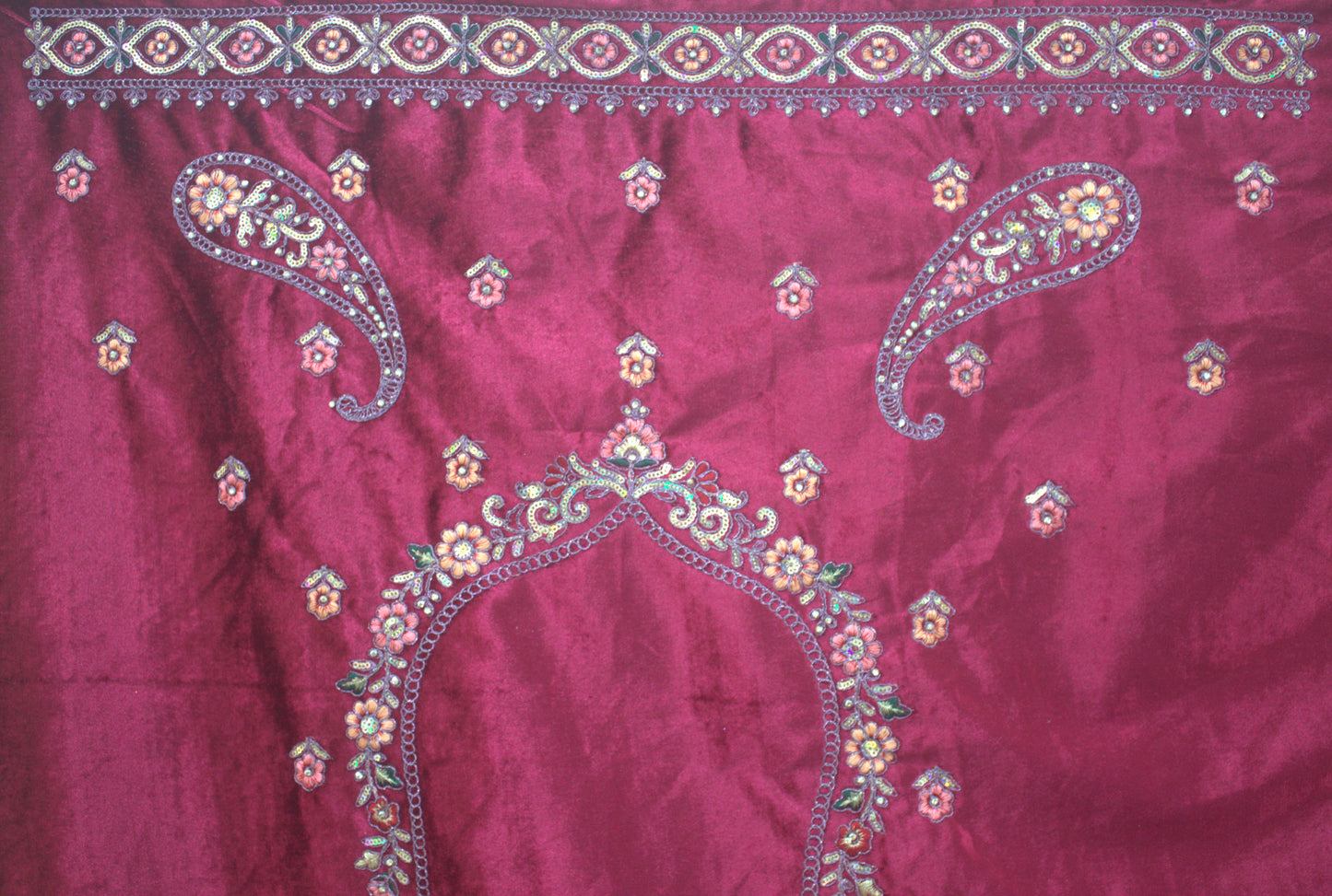 “Rose Pink Velvet Bridal Lehenga with Paisley Motifs & Heavy Zari Embroidery” Product code-1095