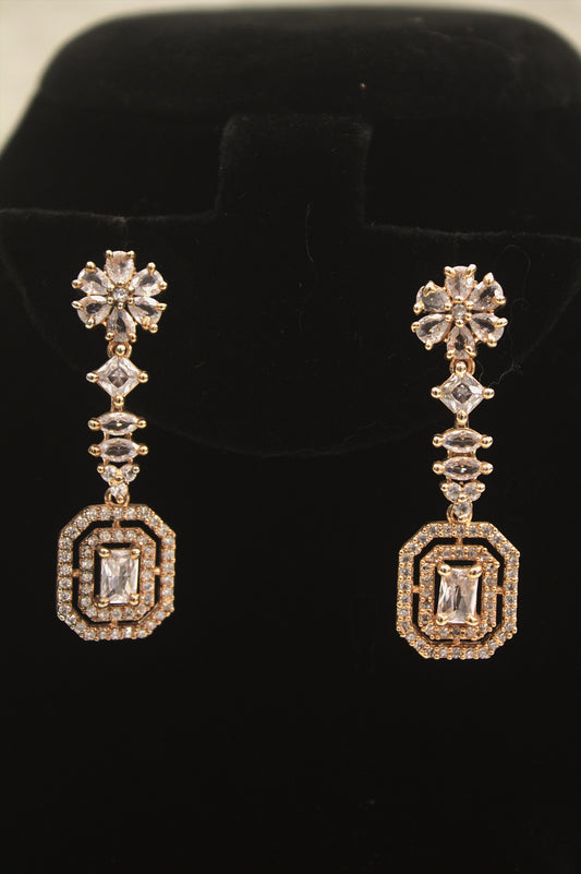 "Radiant Crystal Geometric Necklace & Earring Set" Product code-6048