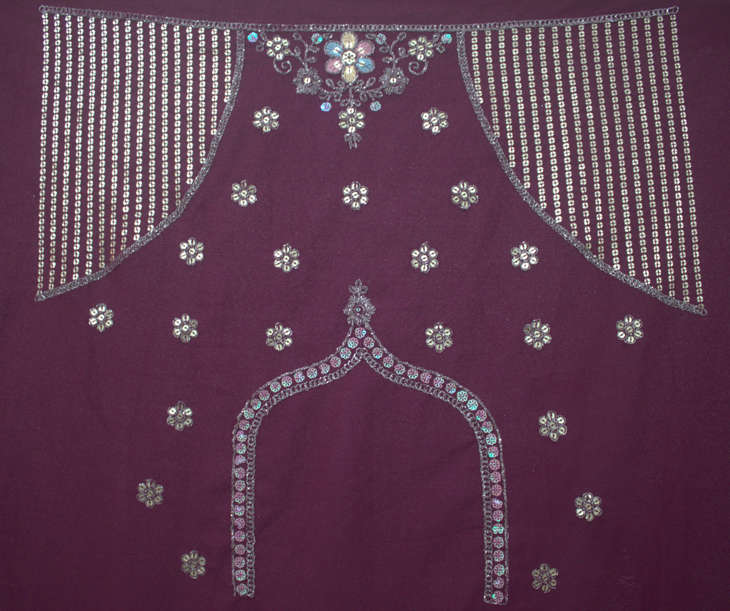 “Plum Velvet Bridal Lehenga with Sequin & Floral Embroidery Work” Product code-1260