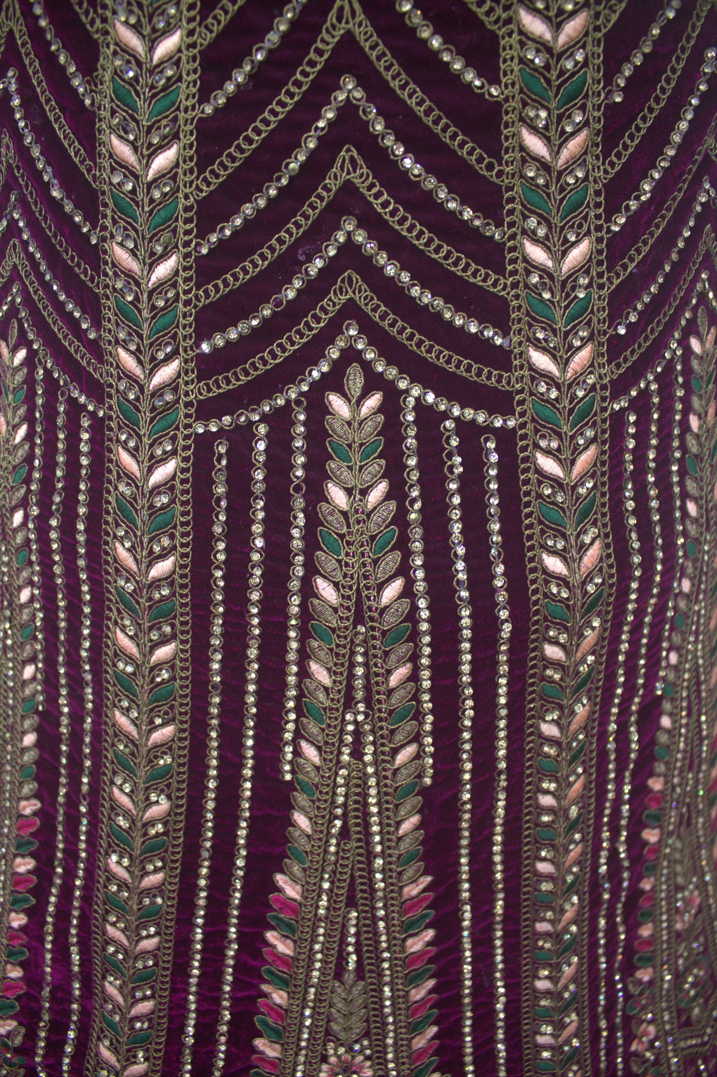 “Plum Velvet Bridal Lehenga with Intricate Floral Embroidery & Net Dupatta” Product code-1310