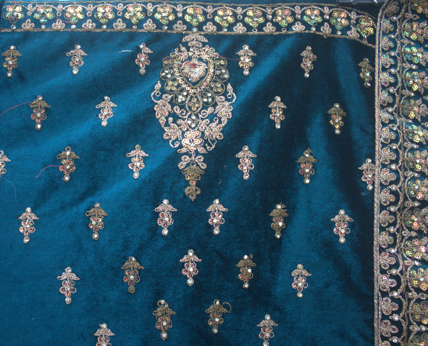 “Emerald Majesty Heavy Embroidered Bridal Lehenga with Sequins & Zari Work” Product code-1247