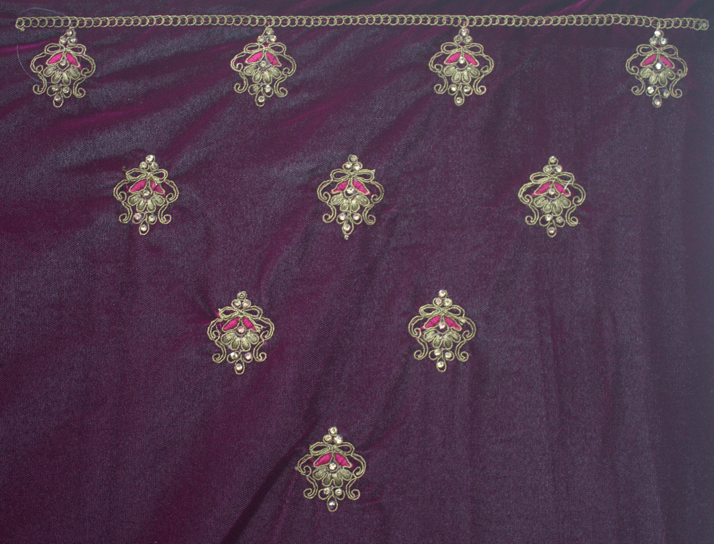 “Plum Velvet Bridal Lehenga with Intricate Floral Embroidery & Net Dupatta” Product code-1310