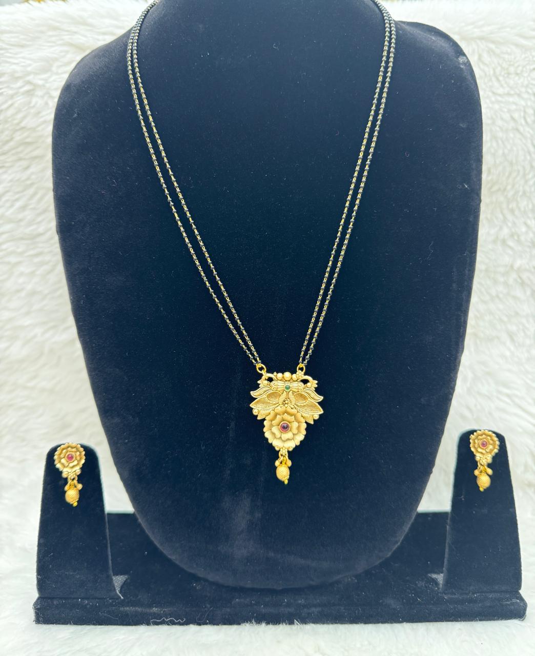 "Antique Gold Floral Mangalsutra Set" Product code - 6068