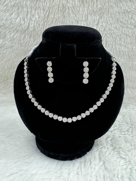 "White Stone Necklace &amp; Earring set" Product code - 6601