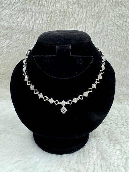 "White Stone Necklace & Earring Set" Product code - 6595