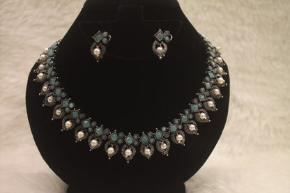 "Oxidised Jewellery Necklace &amp; Earring Set" Product code - 6193