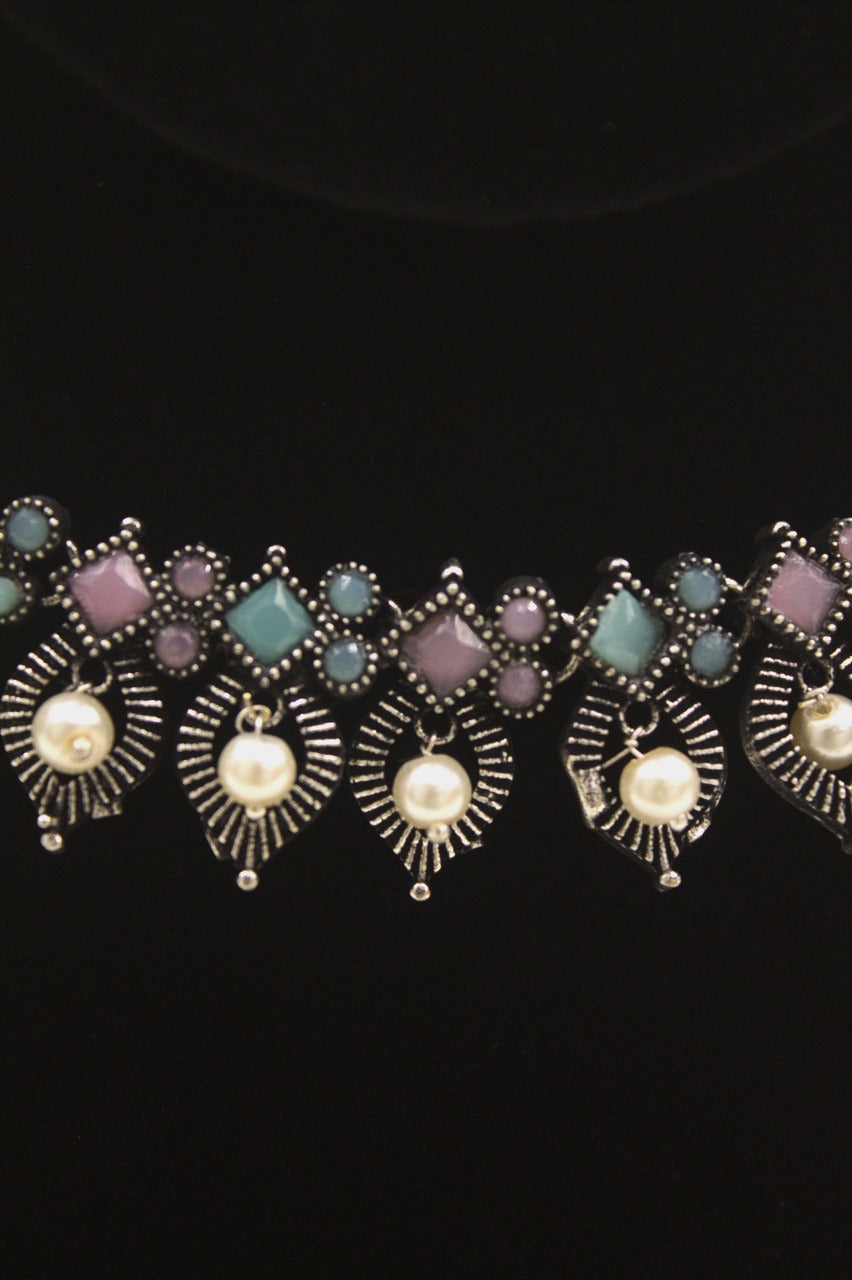 "Oxidised Jewellery Necklace &amp; Earring Set" Product code - 6196