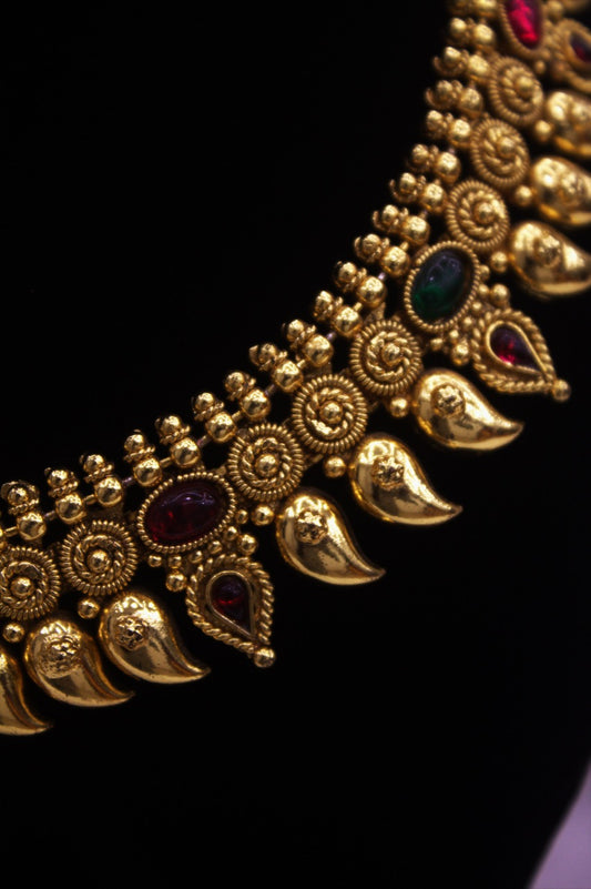"Antique Gold-Plated Necklace & Earring Set" Product code - 6176