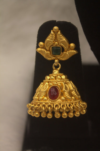 "Antique Gold-Plated Necklace & Earring Set" Product code - 6172