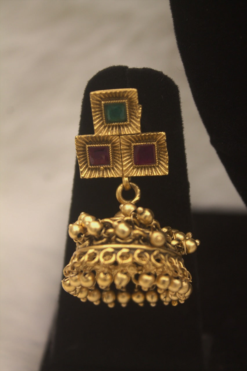 "Antique Gold-Plated Necklace & Earring Set" Product code - 6178