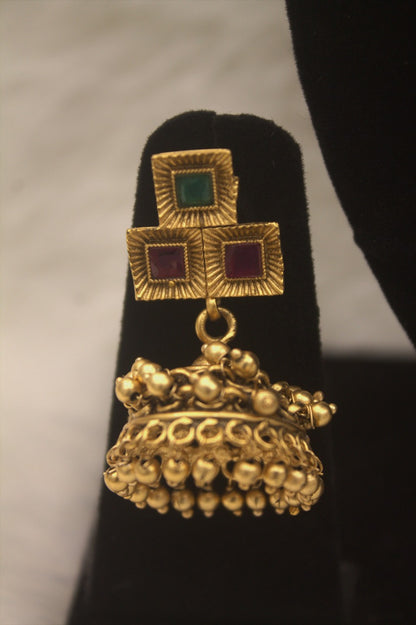 "Antique Gold-Plated Necklace & Earring Set" Product code - 6178