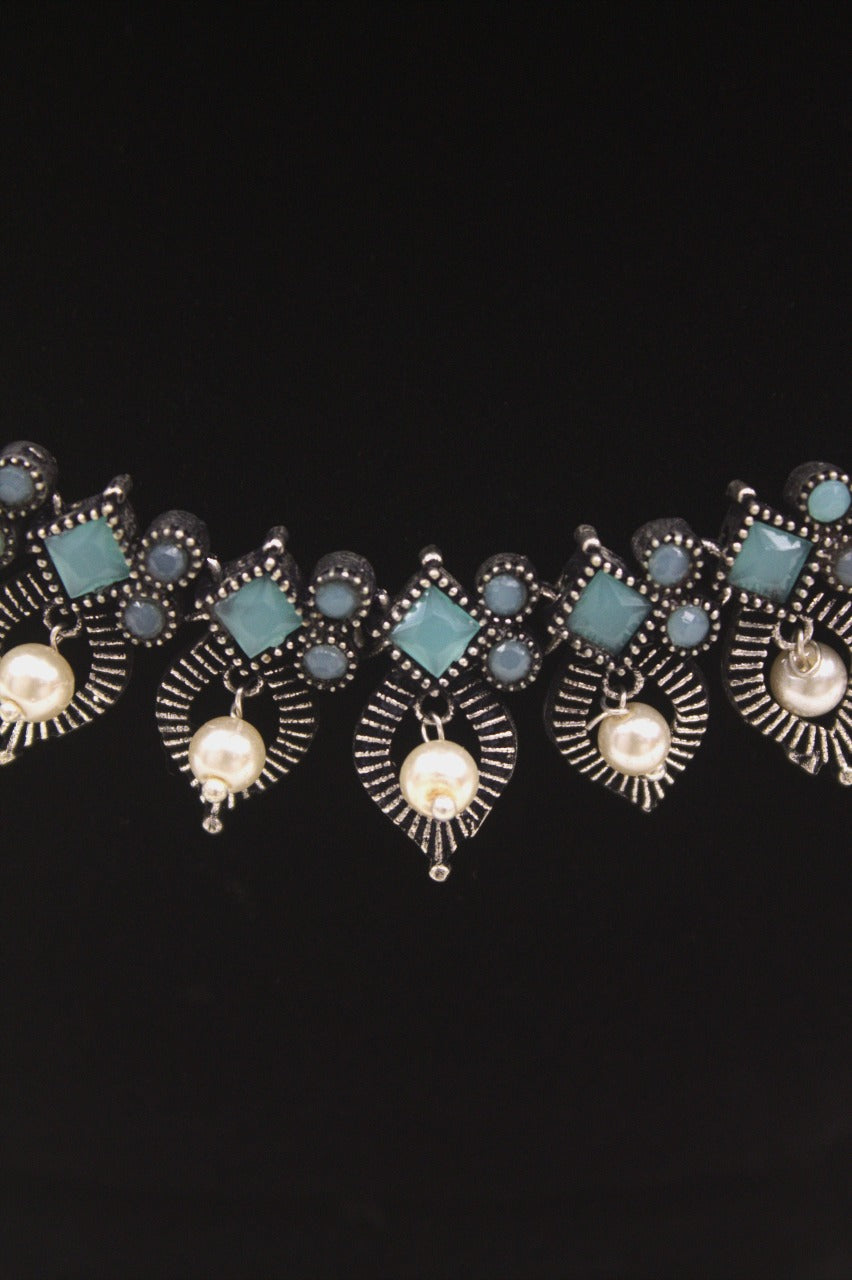 "Oxidised Jewellery Necklace &amp; Earring Set" Product code - 6193