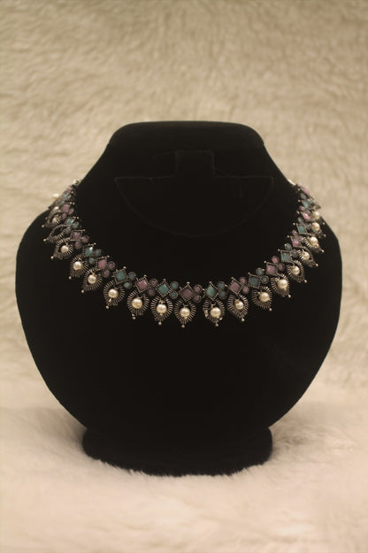 "Oxidised Jewellery Necklace &amp; Earring Set" Product code - 6196
