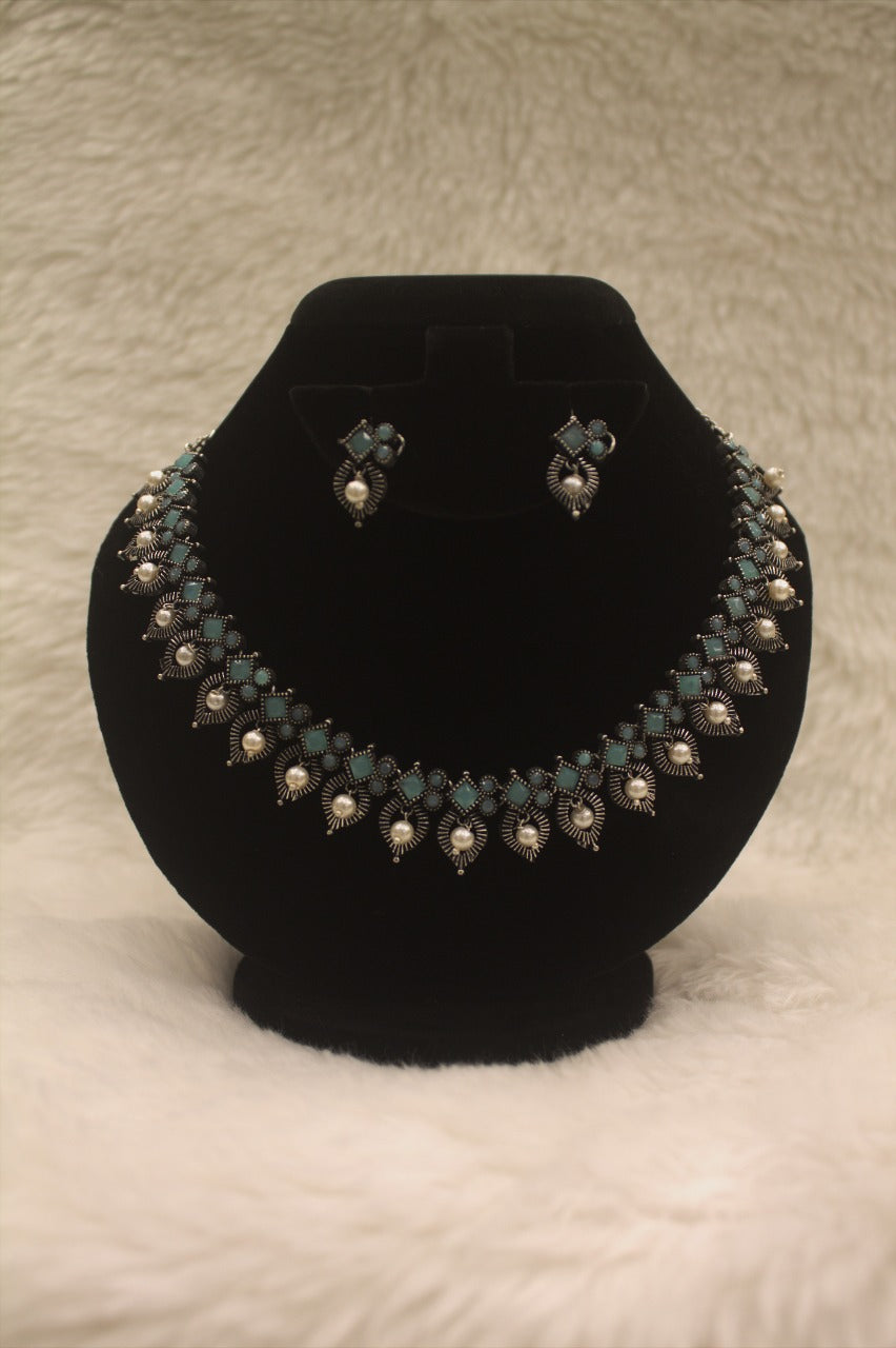 "Oxidised Jewellery Necklace &amp; Earring Set" Product code - 6193