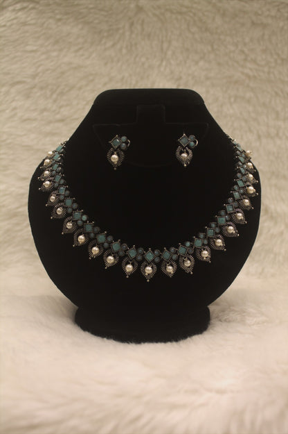 "Oxidised Jewellery Necklace &amp; Earring Set" Product code - 6193