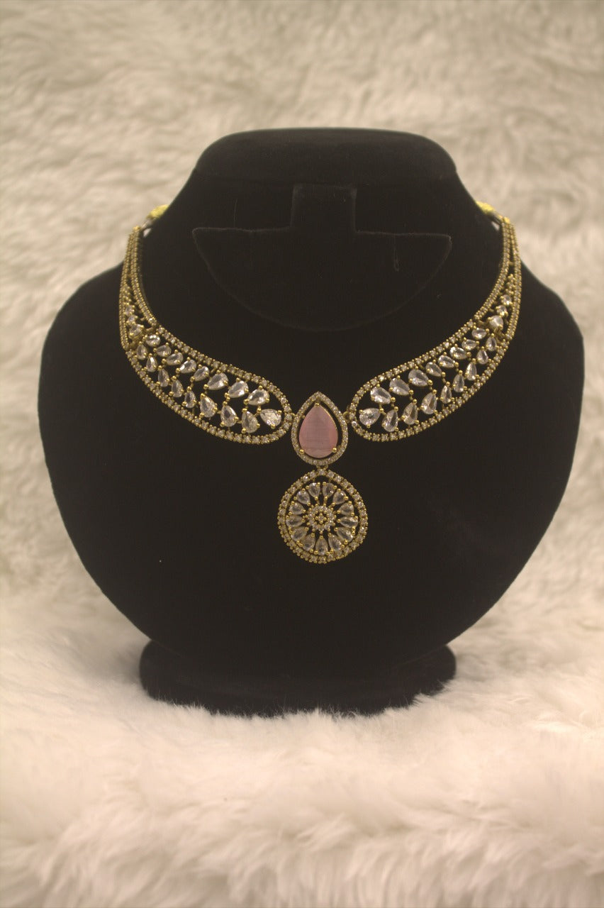 "Gold Stone Necklace & Earring Set" Product code - 6032