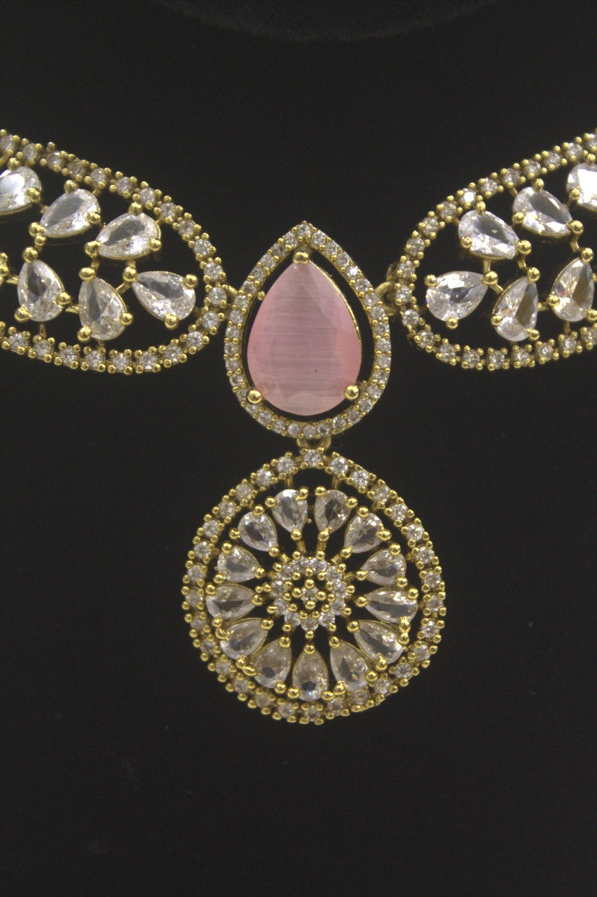 "Gold Stone Necklace & Earring Set" Product code - 6032