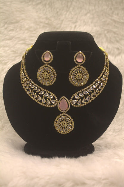 "Gold Stone Necklace & Earring Set" Product code - 6032