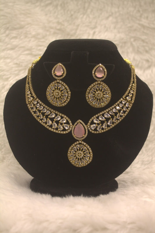 "Gold Stone Necklace & Earring Set" Product code - 6032