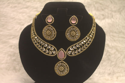 "Gold Stone Necklace & Earring Set" Product code - 6032