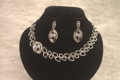 "White Stone Necklace &amp; Earring Set" Product code - 6349