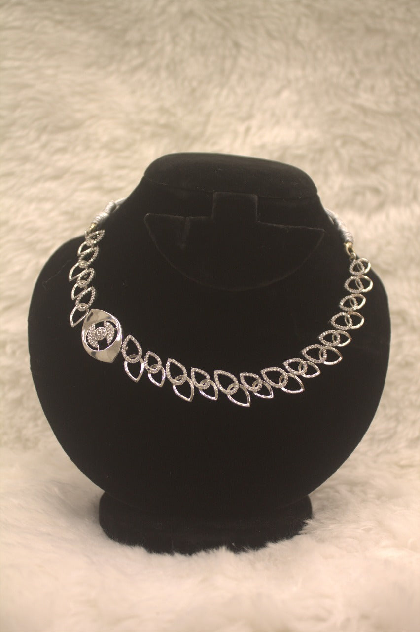 "White Stone Necklace &amp; Earring Set" Product code - 6349