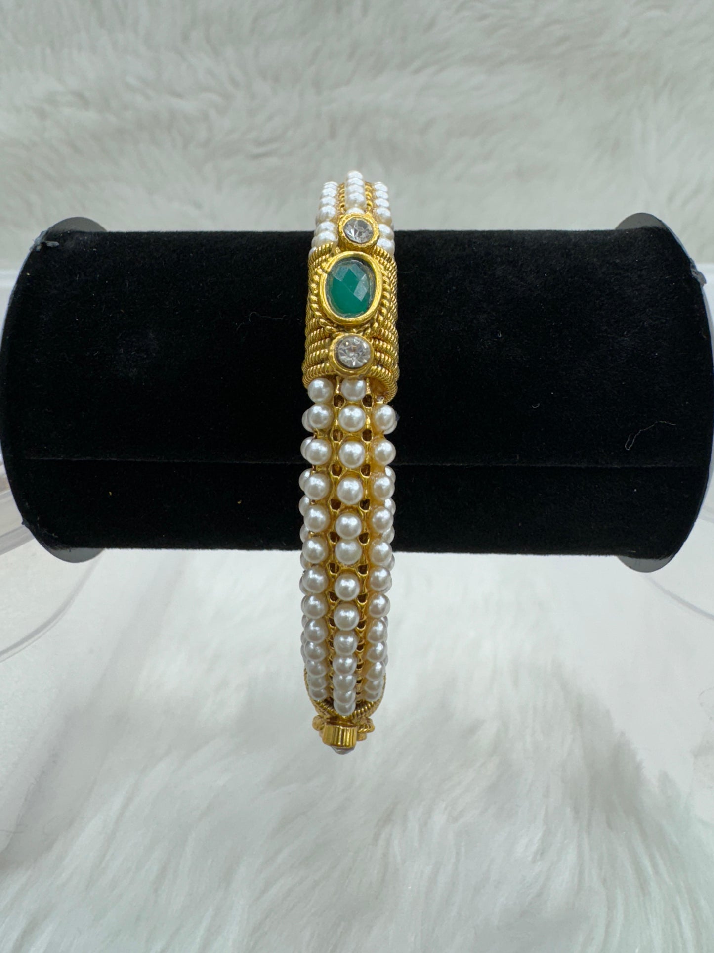 "Antique Gold-Plated Pearl Bangles" Product code - 6235