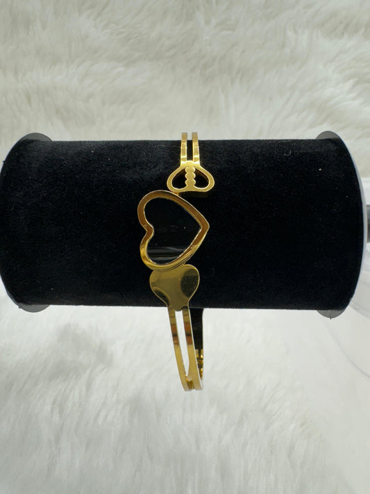 "Elegant Gold-Plated With Black Stone Bracelet" Product code - 6469
