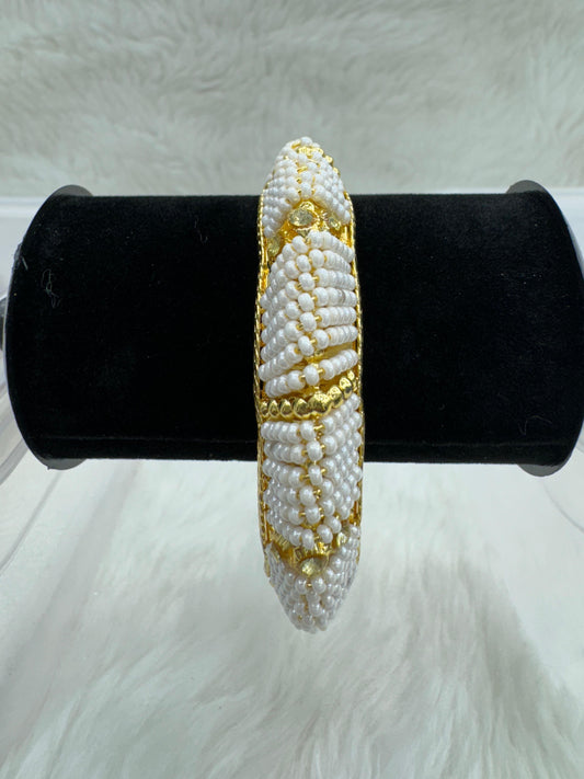 "Antique Gold-Plated Pearl Bangles" Product code - 6225